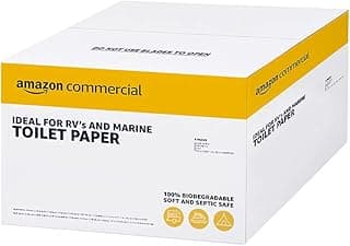 AmazonCommercial 2-Ply Quick Dissolving Toilet Paper for RV's & Marine, Waste-Tank Compatible, Soft and Strong, FSC Certified, 300 Sheets per Roll (Pack of 24)