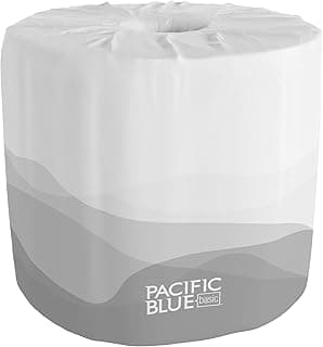 Georgia-Pacific Pacific Blue Basic 2-Ply Embossed Toilet Paper,19880/01, 550 Sheets Per Roll, 80 Rolls Per Case
