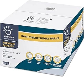 Papernet Toilet Tissue 48 Single Rolls with 400 Premium Quality Sheets per roll | Compatible with Universal Dispensing System | 2 ply 400 sheets 4.1” x 4.0”