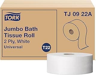 Tork Jumbo Toilet Paper Roll White T22, Universal, 2-ply, 12 x 1000', TJ0922A