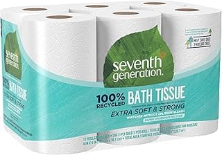 Seventh Generation Bathroom Tissue, 4" x 4", White 12 per Pack