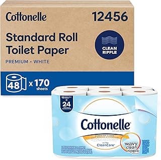 Cottonelle Professional Standard Roll Toilet Paper, Bulk (12456), Ultra CleanCare Bathroom Tissue, Clean Ripple Texture, White (48 Rolls of 170 Sheets, 8,160 Sheet Total)